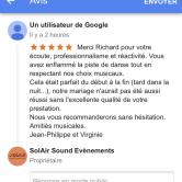 Posté par Virginie et Jean-Philippe sur Google - Avis sur Airus Sound