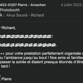 Posté par eMail par Clara et Pierre - Avis sur Airus Sound